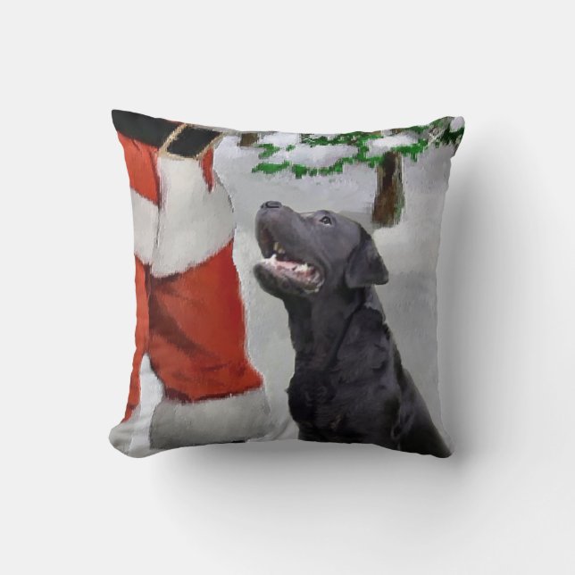 Labrador Retriever Christmas Cushion (Front)