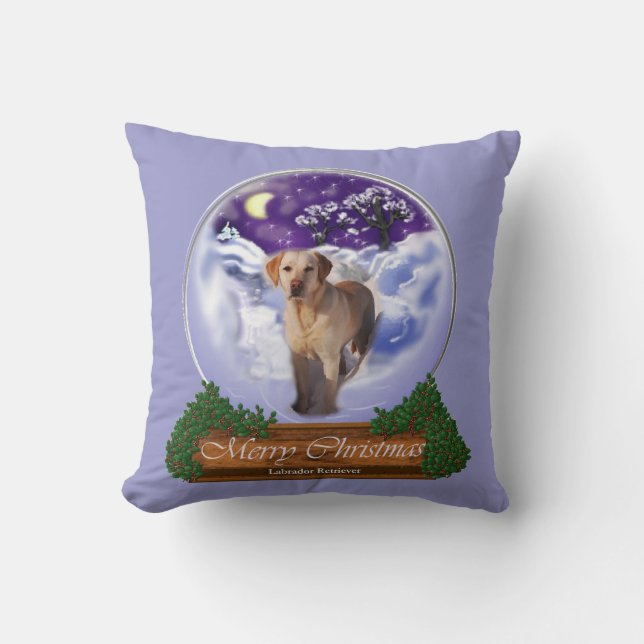 Labrador Retriever Christmas Cushion (Front)