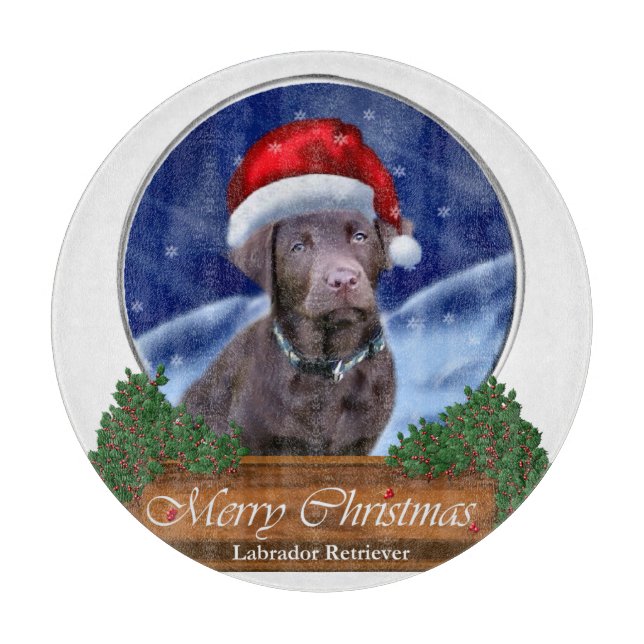 Labrador Retriever Christmas Cutting Board (Front)