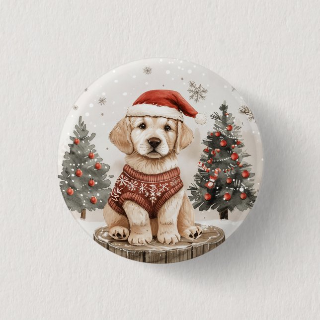 Labrador Retriever Christmas Dog 3 Cm Round Badge (Front)
