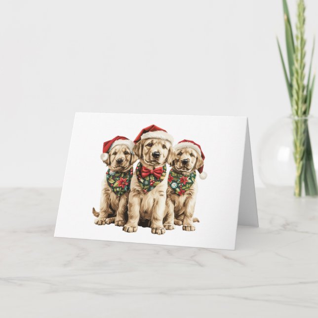 Labrador Retriever Christmas Dog Holiday Card (Front)