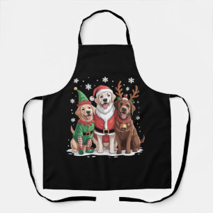 Labrador Retriever Christmas Dogs Santa Reindeer Apron