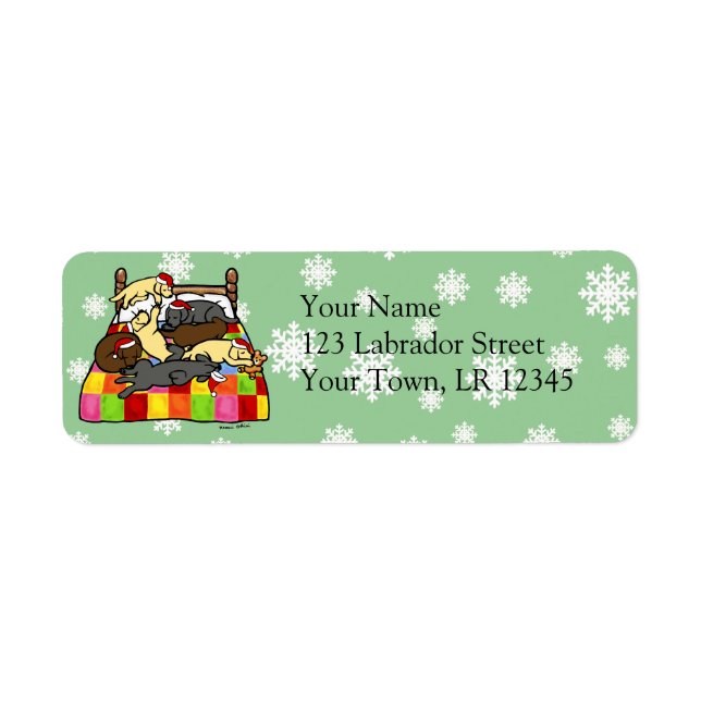 Labrador Retriever Christmas Eve cartoon Return Address Label (Front)