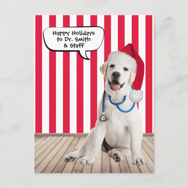 Labrador Retriever Christmas for Veterinarian  Postcard (Front)