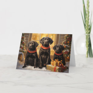 Labrador retriever Christmas greeting card