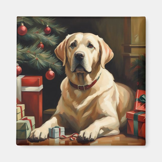 Labrador Retriever Christmas Magnet (Front)