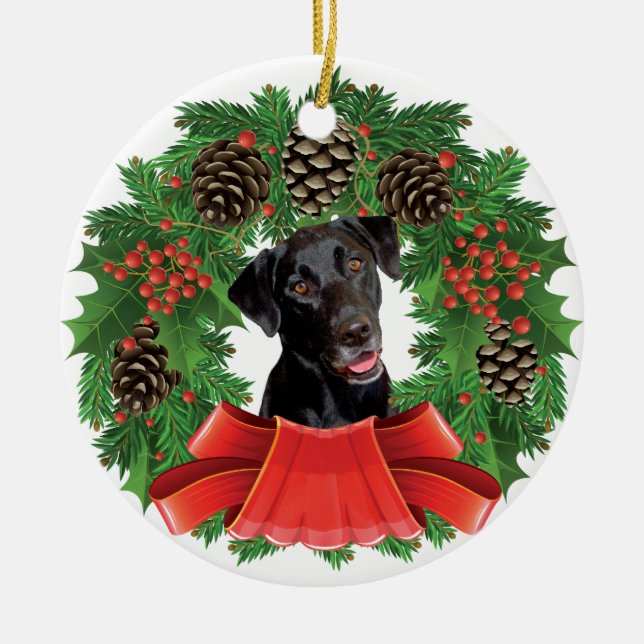 Labrador Retriever Christmas Ornament (Front)