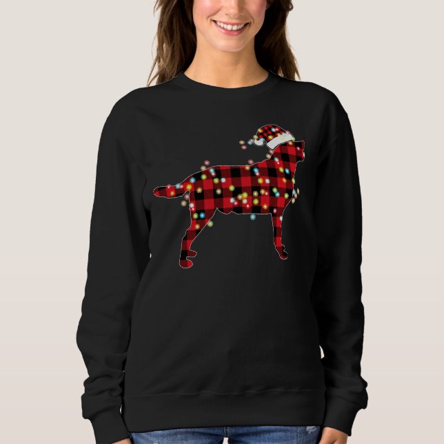 Labrador Retriever Christmas Plaid Buffalo Pyjamas Sweatshirt (Front)