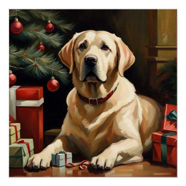 Labrador Retriever Christmas Poster (Front)