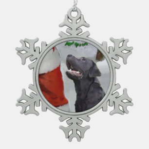 Labrador Retriever Christmas Snowflake Pewter Christmas Ornament