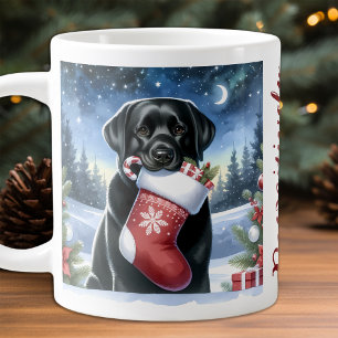 Labrador Retriever Christmas Stocking Puppy Dog Large Coffee Mug