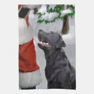Labrador Retriever Christmas Tea Towel