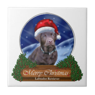 Labrador Retriever Christmas Tile