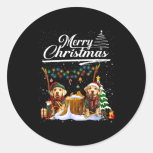 Labrador Retriever Christmas Tree Decorations Dog  Classic Round Sticker
