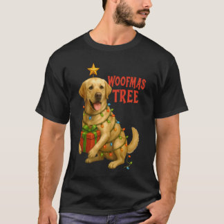 Labrador Retriever Christmas Tree Lights Woofmas D T-Shirt