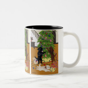 Labrador Retriever Christmas Tree Two-Tone Coffee Mug
