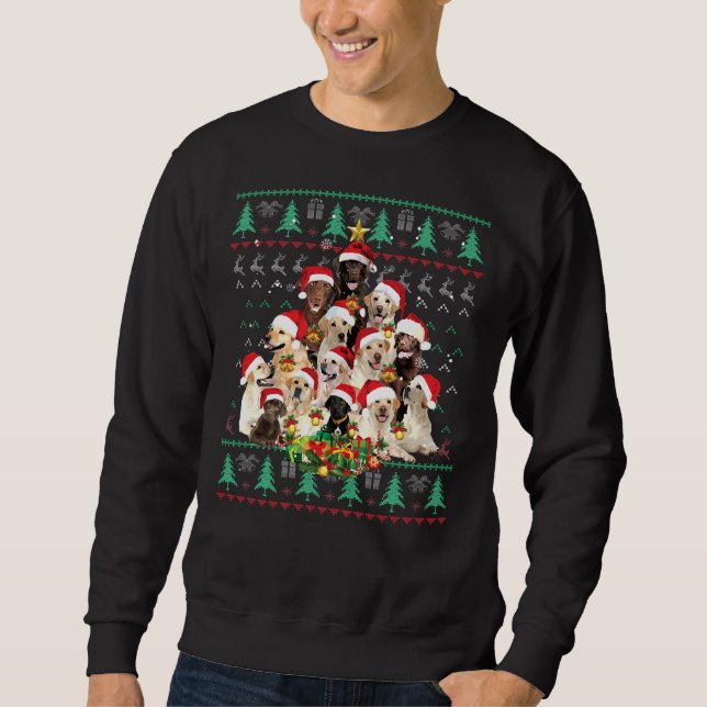 Labrador Retriever Christmas Tree Ugly Sweater (Front)