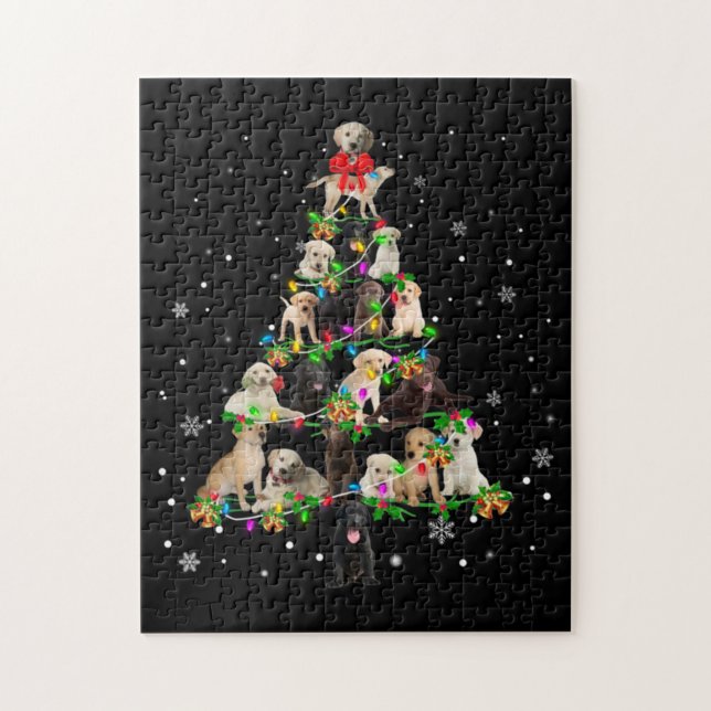 Labrador Retriever Christmas Tree X mas Jigsaw Puzzle (Vertical)