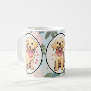 Labrador Retriever classic flowers background Coffee Mug