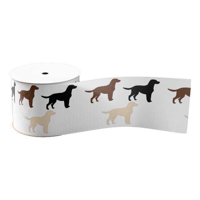 labrador retriever colour silhouettes grosgrain ribbon (Spool)