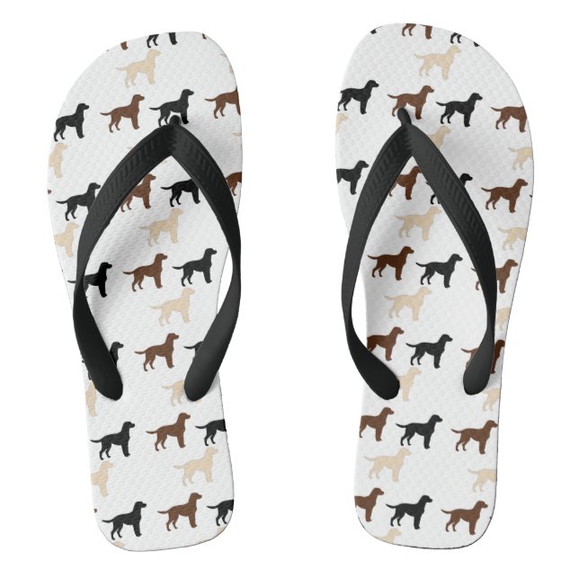 labrador retriever colour silhouettes thongs (Footbed)