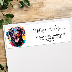 Labrador Retriever Colourful Dog Return Address Label