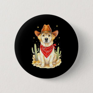 Labrador Retriever Cowboy Dog Western Llabrador Co 6 Cm Round Badge