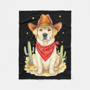 Labrador Retriever Cowboy Dog Western Llabrador Co Fleece Blanket