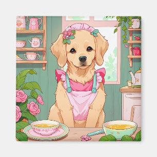 Labrador Retriever cup of tea cottagecore Magnet