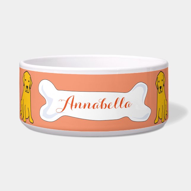 Labrador Retriever Customisable Name Dog Pet Bowl (Front)