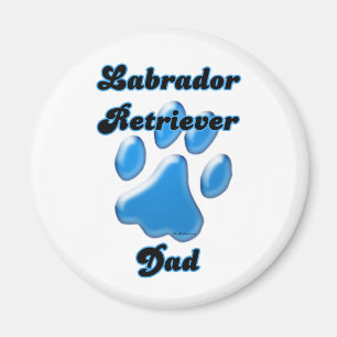 Labrador Retriever Dad Blue Pawprint - Magnet