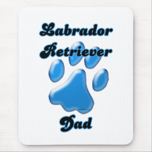 Labrador Retriever Dad Blue Pawprint  Mouse Pad