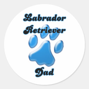 Labrador Retriever Dad Blue Pawprint  - Sticker
