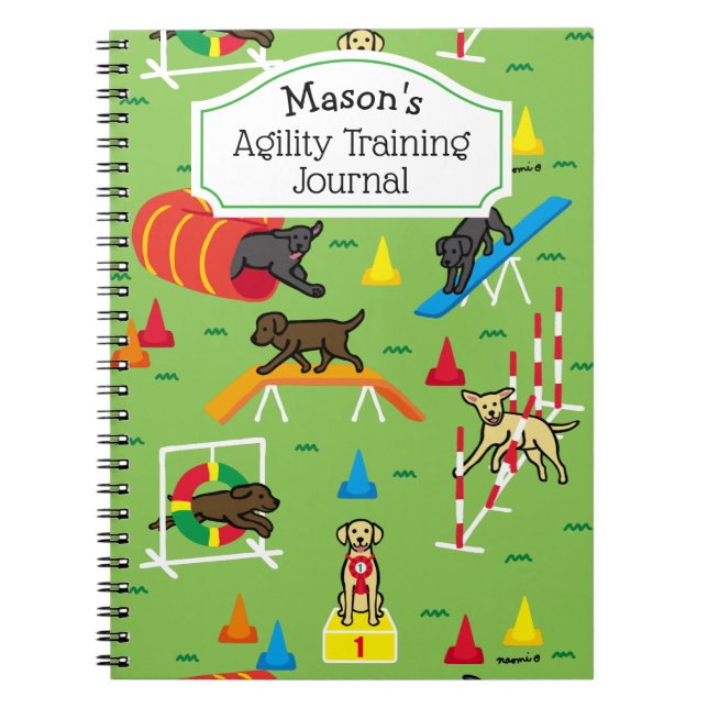 Labrador Retriever Dog Agility Training Yellow Notebook (Front)