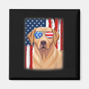 Labrador Retriever Dog America Flag 4th Of July Us Magnet