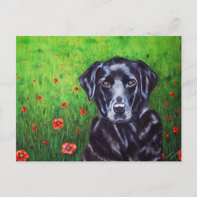 Labrador Retriever Dog Art - Poppy Postcard (Front)