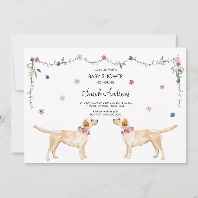 Labrador Retriever Dog Baby Shower Card (Front)