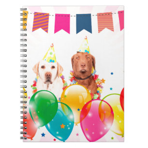 Labrador Retriever Dog Balloons Birthday Notebook
