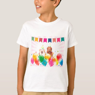 Labrador Retriever Dog Balloons Birthday T-Shirt