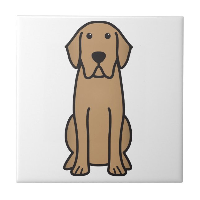 Labrador Retriever Dog Cartoon Ceramic Tile (Front)