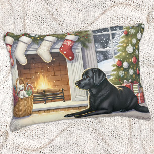Labrador Retriever Dog Christmas Holiday Decorative Cushion