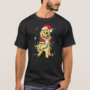 Labrador Retriever Dog Christmas Light Xmas Santa  T-Shirt