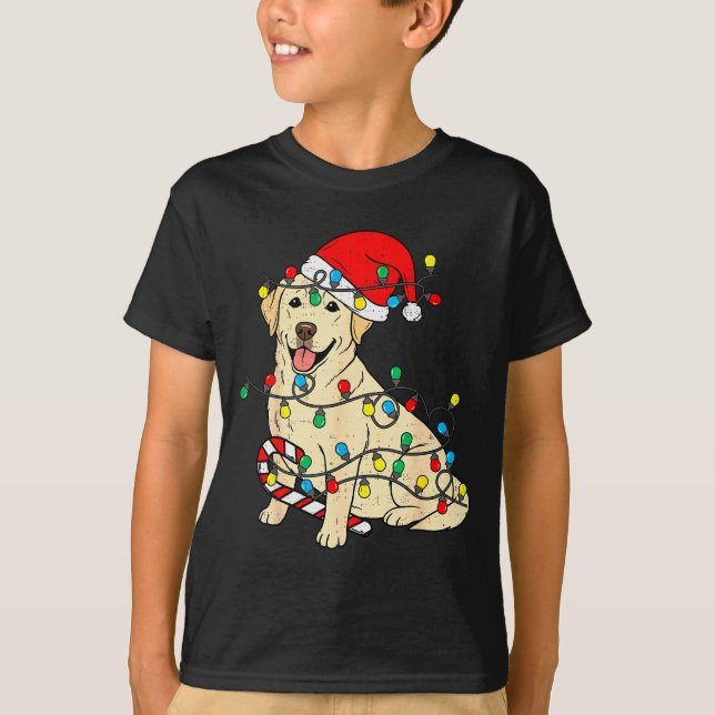 Labrador Retriever Dog Christmas Lights Xmas Pet D T-Shirt (Front)