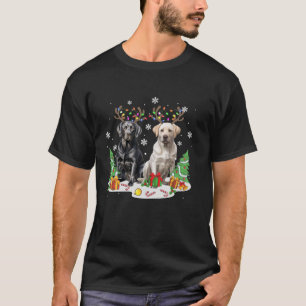 Labrador Retriever Dog Christmas Tree Lights Xmas T-Shirt
