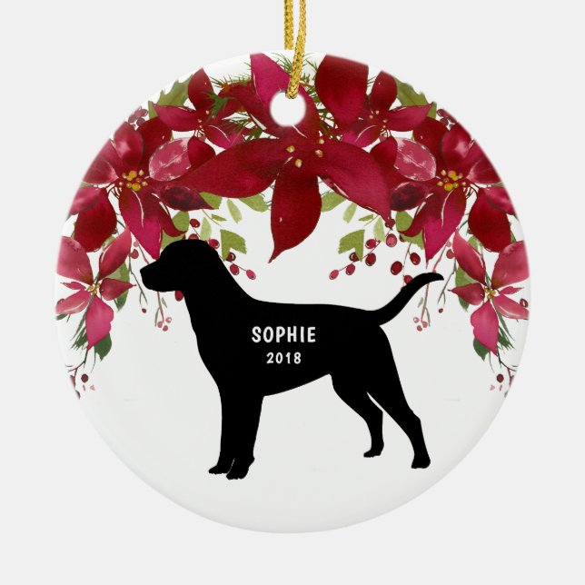 Labrador Retriever Dog Christmas Tree Ornament (Front)