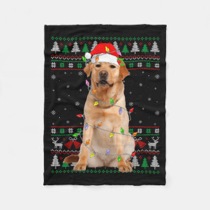 Labrador Retriever Dog Christmas Ugly Sweater Ligh Fleece Blanket