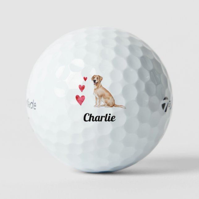 Labrador Retriever Dog Custom Name   Golf Balls (Front)