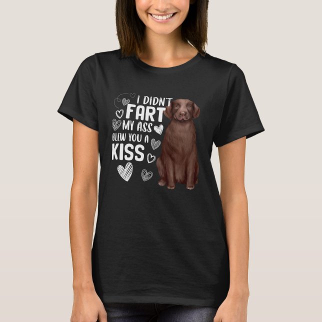 Labrador Retriever Dog   Cute Fart Blew Kiss T-Shirt (Front)