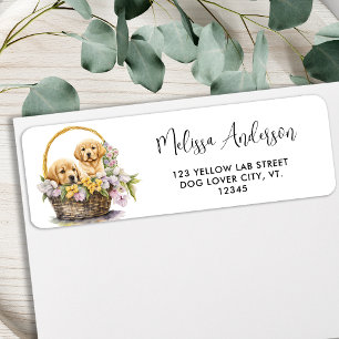 Labrador Retriever Dog Cute Puppies Return Address Label