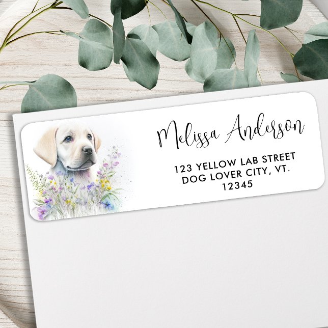Labrador Retriever Dog Cute Puppy Return Address Label (Creator Uploaded)